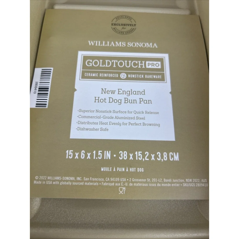 William Sonoma GoldTouch Pro New England Hotdog Bun Pan